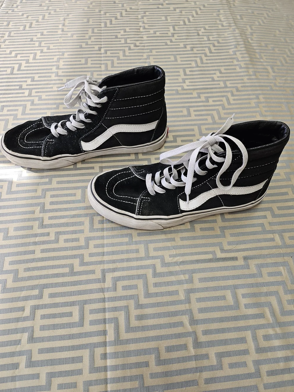 Vans Black and White Sk8-Hi Sneakers